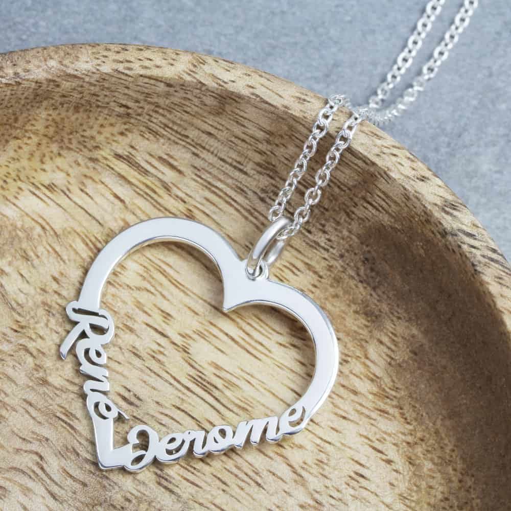 custom heart necklace in south africa by silvery jewellery heart name necklace