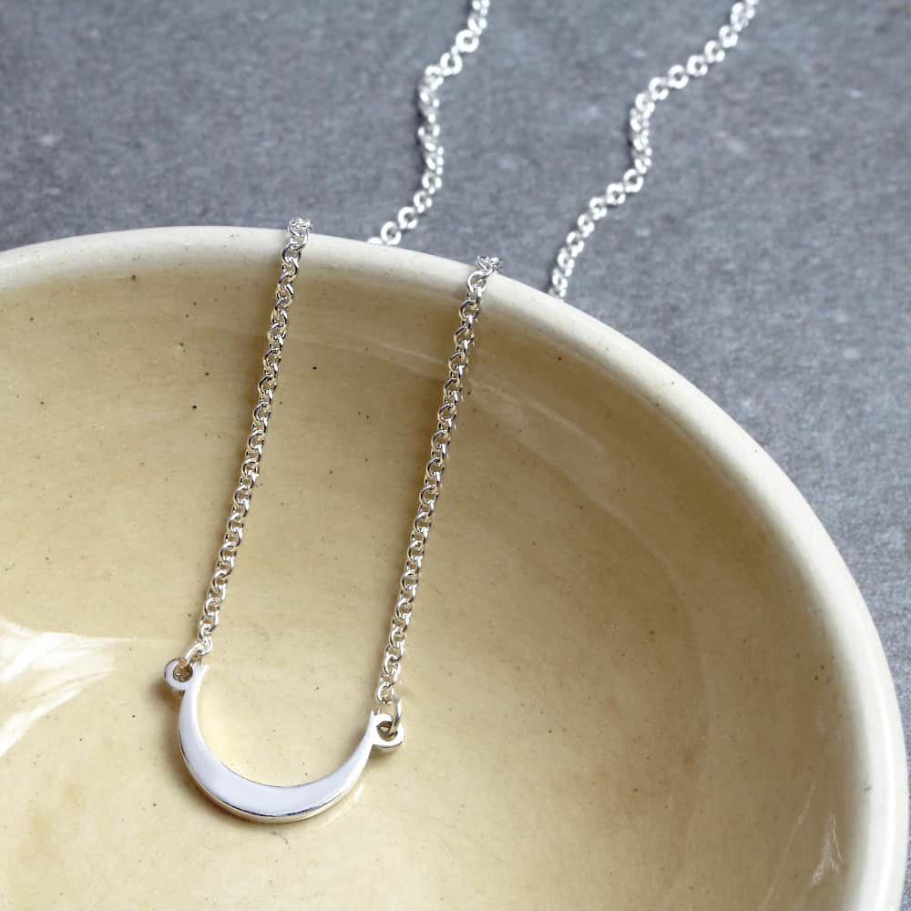 Moon Connector Necklace Silvery Jewellery