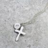 Personalised Necklace Initial Cross Necklace Silvery Jewellery