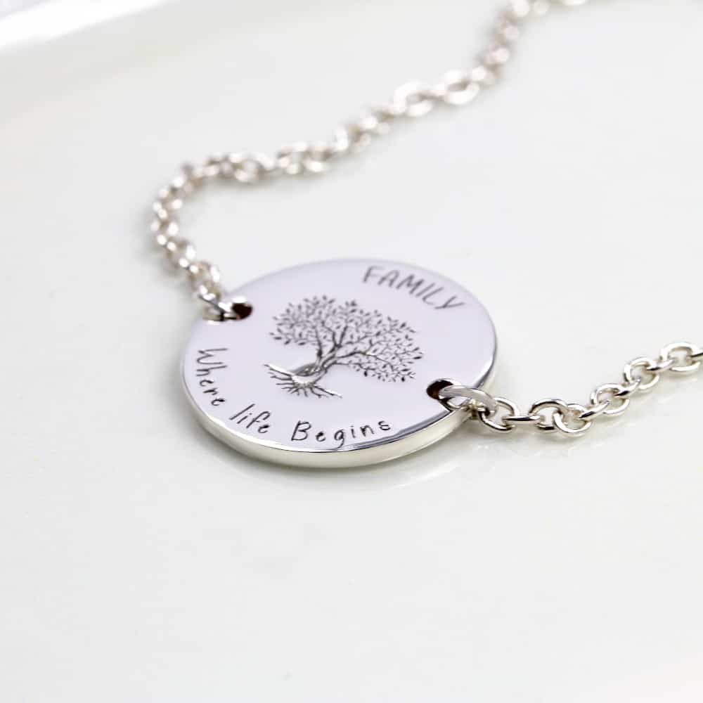 Engraved Family Tree Bracelet by Silvery Jewellery south africa