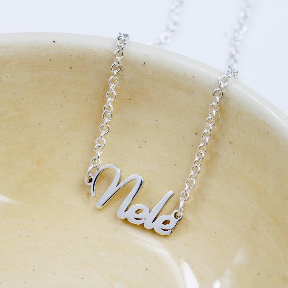 Sterling Silver Dainty Name Necklace by silvery jewellery in south africa