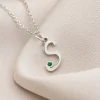 Script Initial Birthstone Necklace