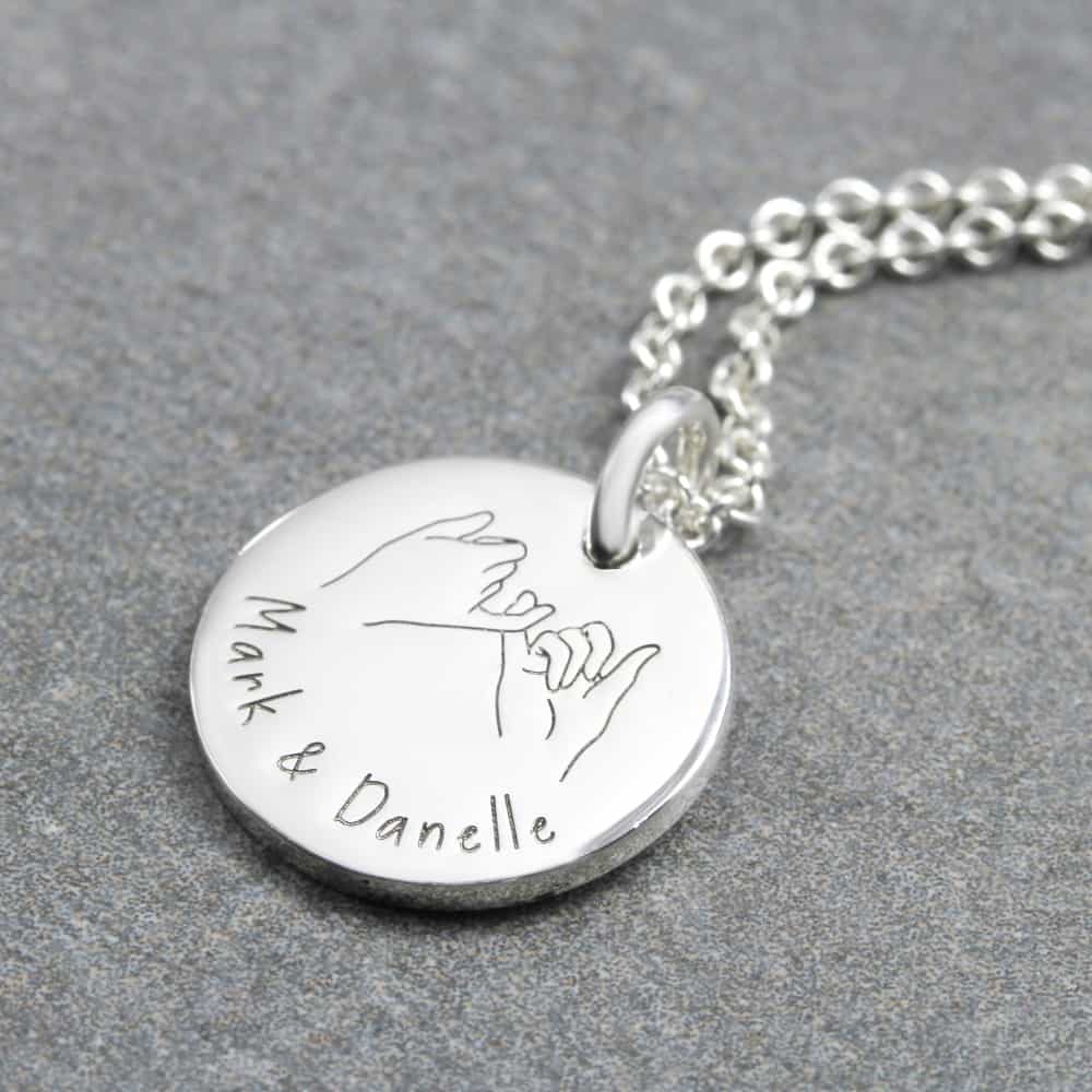 Pinky Promise Necklace  Fast Delivery Crafted by Silvery UK.