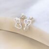 Interlinked Open Heart Stud Earrings