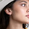 Interlinked Open Heart Stud Earrings - Image 2