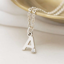 Sterling Silver Initial Necklace in the UK by Silvery Jewellery in UK