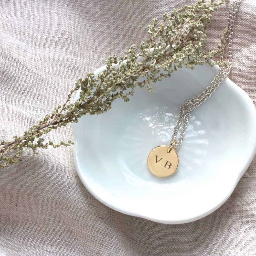 9ct Gold Disc Necklace in the UK by Silvery Jewellery