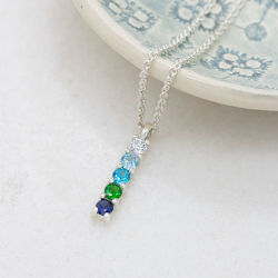 Silver Family Birthstone Necklace in the by Silvery Jewellery in the UK