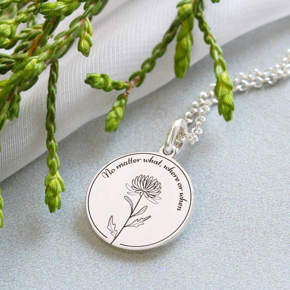 Sterling Silver Disc Necklace in the UK by Silvery Jewellery