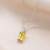 Rectangular Sapphire Pendant Necklace - Select Sapphire Colour (3 Colours)