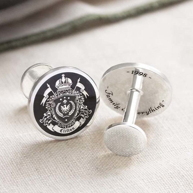 Sterling Silver Engraved Cufflinks for Men by Silvery Jewellery in the UK