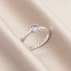 Round Cubic Zirconia Halo Ring (Select Stone Colour)