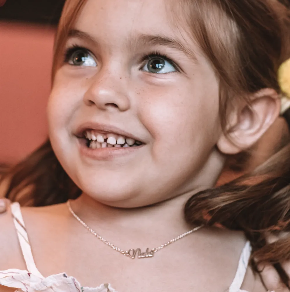 Name necklace for kids by Silvery jewellery in the UK