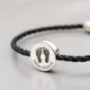 Engraved Footprint Leather Bracelet - 3 Colours - Image 2