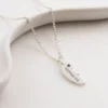Personalised Feather Birthstone Necklace - Image 2
