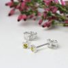 Square Birthstone Stud Earrings - Image 3