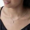 Dainty Initial Birthstone Necklace - Image 4