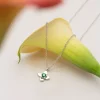 Birthstone Flower Pendant Necklace - Image 2