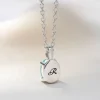 Engraved Oval Birthstone Pendant Necklace - Image 2