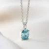 Engraved Oval Birthstone Pendant Necklace - Image 3