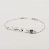 Wide Bar & Birthstone Bracelet - Image 2
