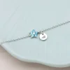 Birthstone Flower & Coin Bracelet - Image 3