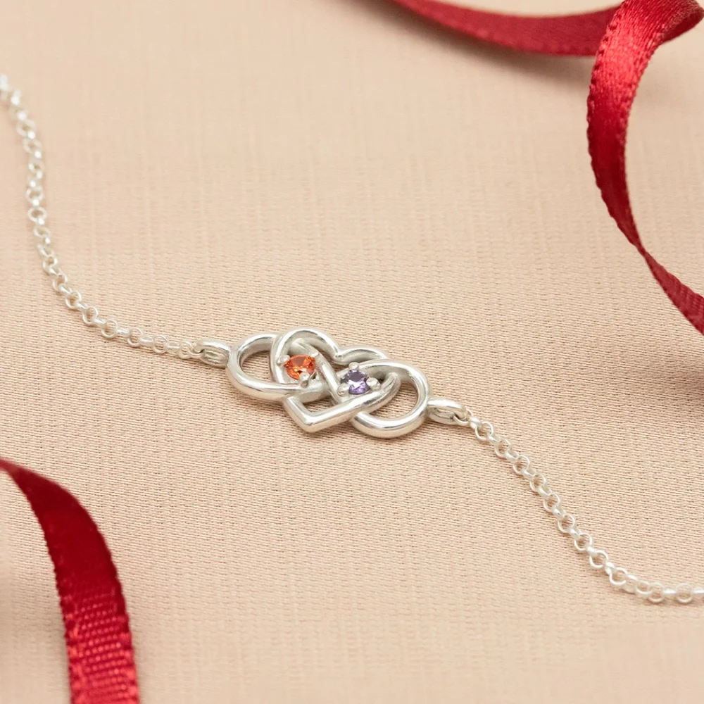 Infinity & Heart Birthstone Bracelet