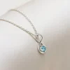 Infinity Twist Solitaire Birthstone Necklace - Image 4
