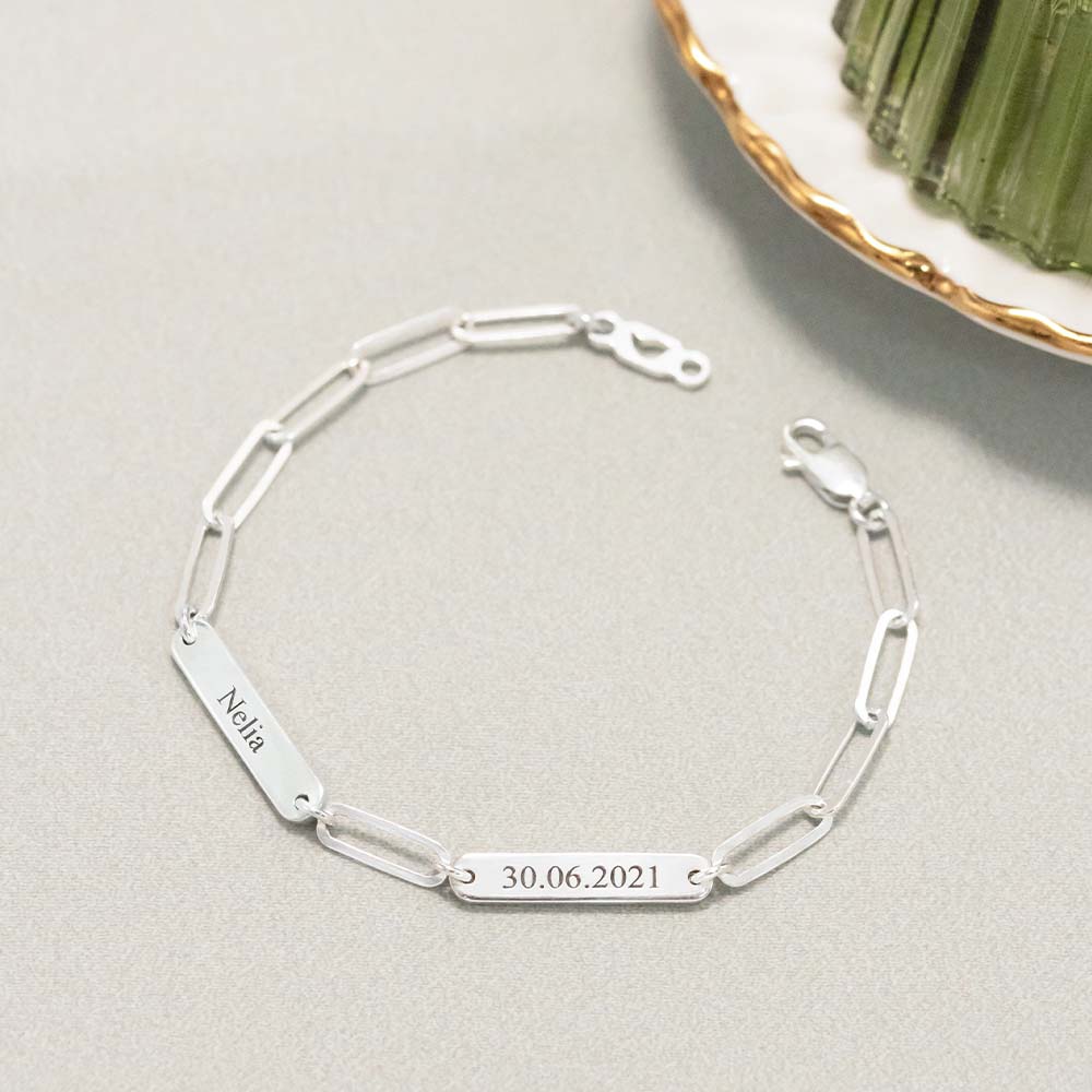 Paper Clip Bar Connector Bracelet