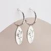 Birth Month Flower Huggie Hoop Earrings