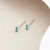 Dainty Baguette Birthstone Stud Earrings - Image 2