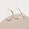 Birth Month Flower Dangle Hoop Earrings - Image 2