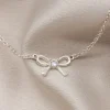 Birthstone Bow Connector Necklace - Image 3