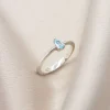 Dainty Teardrop Birthstone Ring (Select Stone Colour) - Image 4