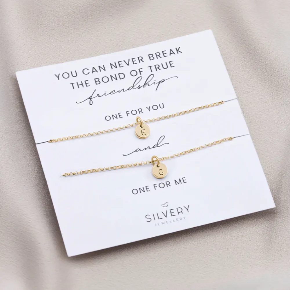FRIENDSHIP BRACELETS FOR 2 INITIAL COIN BRACELET SET