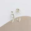 Knot Huggie Hoop Earrings - Image 2
