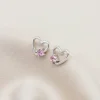 Open Heart Birthstone Stud Earrings