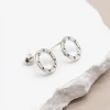 Open Circle Stud Earrings - Image 2