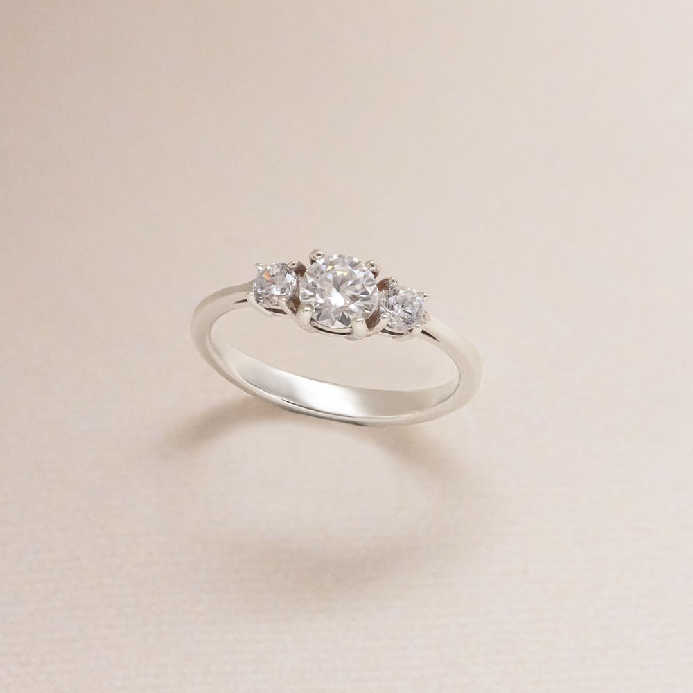 Round Diamond Trilogy Ring