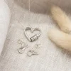 Engraved Family Heart Necklace & Interlinked Open Heart Stud Earrings - Image 2
