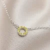 Dainty Halo Birthstone Necklace