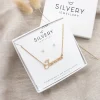 Name Necklace & Birthstone Stud Earrings - Image 3