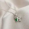 Initial & Baguette Birthstone Necklace
