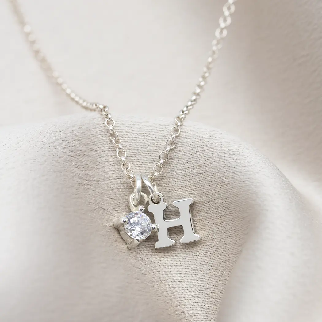 Initial & Round Birthstone Necklace - Image 3