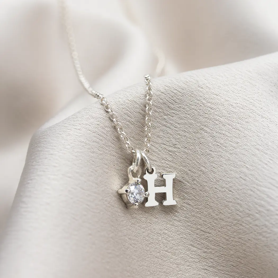 Initial & Round Birthstone Necklace - Image 2