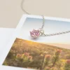 Protea Flower Birthstone Necklace
