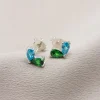 You & Me Dainty Heart Birthstones Stud Earrings