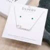 Dainty Name Necklace & Birthstone Stud Earrings - Image 2