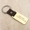 Dual Font Key Ring Engraved with Your Message - Brass - Image 2
