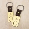 Personalised Couples Infinity Key Ring Set - Brass - Image 3